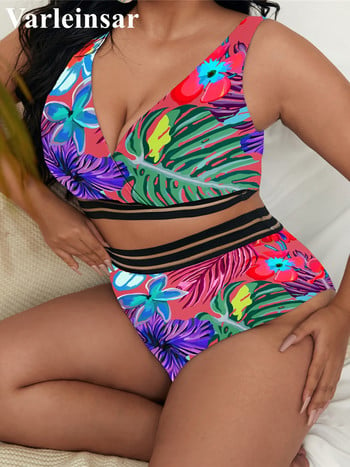 0XL - 4XL New Printed Bikini Plus Size Large Size Μαγιό Γυναικείο Μαγιό Γυναικείο Σετ μπικίνι δύο τεμαχίων Μαγιό V3893