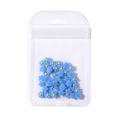 50vnt japoniškų margučių nagų dekoracijos dervos gėlės papuošalai 3D mini florets derva Kawaii rožinė balta nagų dailės priedai 5 mm