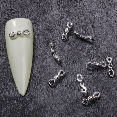 20 vnt japoniškų susuktų nagų lydinio pakabukai aukso sidabro detalės dekorai nagai priedai 3D tuščiaviduriai prancūziški kanapiniai virveliai nagų dalys puošia G1