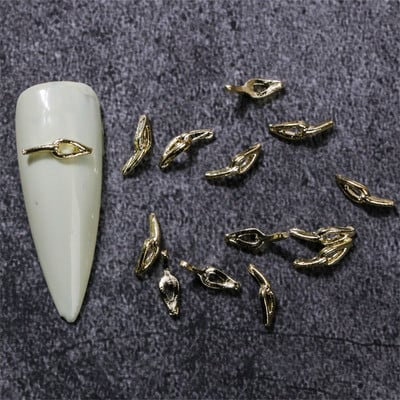 20 vnt japoniškų susuktų nagų lydinio pakabukai aukso sidabro detalės dekorai nagai priedai 3D tuščiaviduriai prancūziški kanapiniai virveliai nagų dalys puošia G1