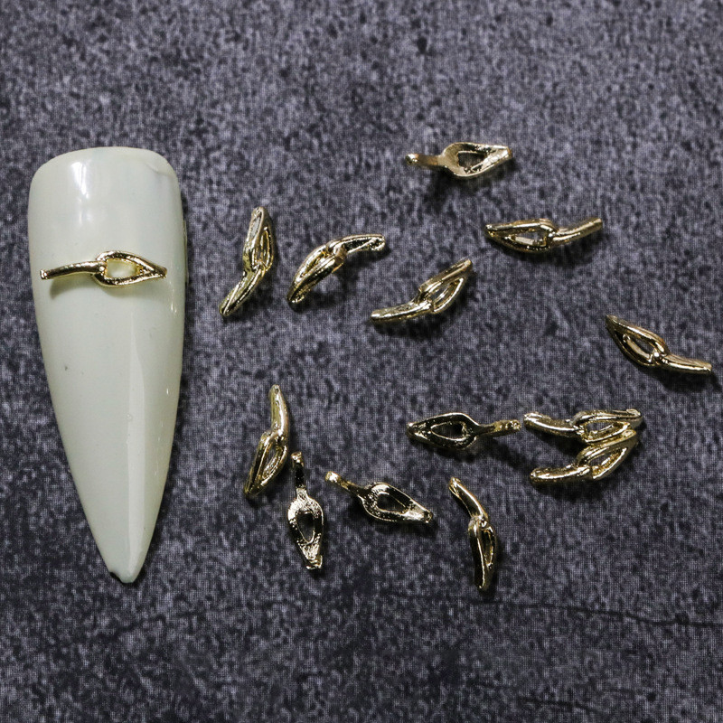 20 vnt japoniškų susuktų nagų lydinio pakabukai aukso sidabro detalės dekorai nagai priedai 3D tuščiaviduriai prancūziški kanapiniai virveliai nagų dalys puošia G1