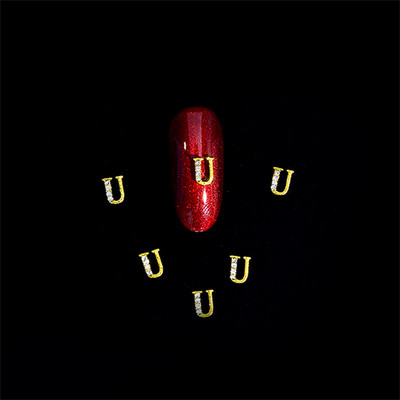 10vnt 3D nagų pakabukai aukso sidabro abėcėlė Kalnų krištolas lydinys metalas ABC raidžių antgaliai Dekoracijos Blizgučiai nagų detalės dekoravimas S26