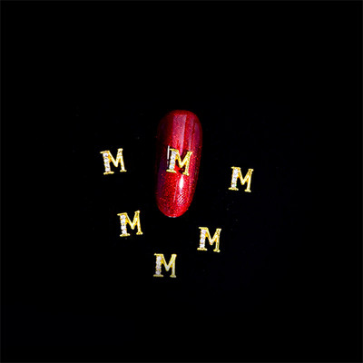 10vnt 3D nagų pakabukai aukso sidabro abėcėlė Kalnų krištolas lydinys metalas ABC raidžių antgaliai Dekoracijos Blizgučiai nagų detalės dekoravimas S26