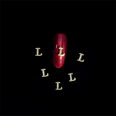 10vnt 3D nagų pakabukai aukso sidabro abėcėlė Kalnų krištolas lydinys metalas ABC raidžių antgaliai Dekoracijos Blizgučiai nagų detalės dekoravimas S26