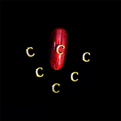 10vnt 3D nagų pakabukai aukso sidabro abėcėlė Kalnų krištolas lydinys metalas ABC raidžių antgaliai Dekoracijos Blizgučiai nagų detalės dekoravimas S26