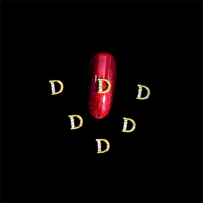 10vnt 3D nagų pakabukai aukso sidabro abėcėlė Kalnų krištolas lydinys metalas ABC raidžių antgaliai Dekoracijos Blizgučiai nagų detalės dekoravimas S26