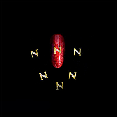 10vnt 3D nagų pakabukai aukso sidabro abėcėlė Kalnų krištolas lydinys metalas ABC raidžių antgaliai Dekoracijos Blizgučiai nagų detalės dekoravimas S26