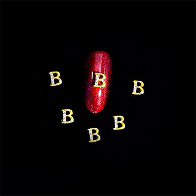 10vnt 3D nagų pakabukai aukso sidabro abėcėlė Kalnų krištolas lydinys metalas ABC raidžių antgaliai Dekoracijos Blizgučiai nagų detalės dekoravimas S26