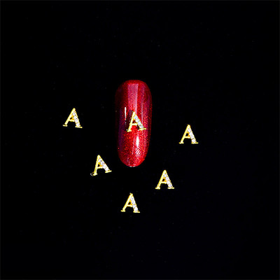 10vnt 3D nagų pakabukai aukso sidabro abėcėlė Kalnų krištolas lydinys metalas ABC raidžių antgaliai Dekoracijos Blizgučiai nagų detalės dekoravimas S26