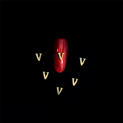 10vnt 3D nagų pakabukai aukso sidabro abėcėlė Kalnų krištolas lydinys metalas ABC raidžių antgaliai Dekoracijos Blizgučiai nagų detalės dekoravimas S26