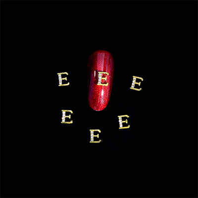 10vnt 3D nagų pakabukai aukso sidabro abėcėlė Kalnų krištolas lydinys metalas ABC raidžių antgaliai Dekoracijos Blizgučiai nagų detalės dekoravimas S26