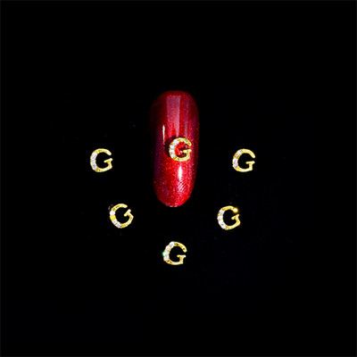 10vnt 3D nagų pakabukai aukso sidabro abėcėlė Kalnų krištolas lydinys metalas ABC raidžių antgaliai Dekoracijos Blizgučiai nagų detalės dekoravimas S26