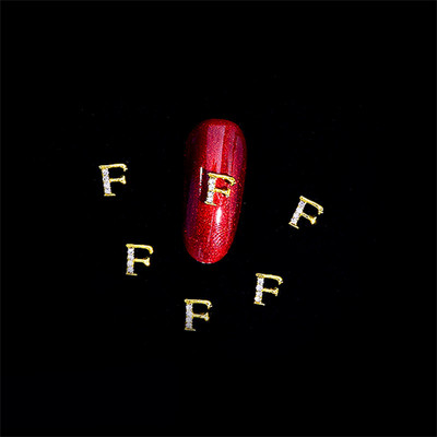 10vnt 3D nagų pakabukai aukso sidabro abėcėlė Kalnų krištolas lydinys metalas ABC raidžių antgaliai Dekoracijos Blizgučiai nagų detalės dekoravimas S26