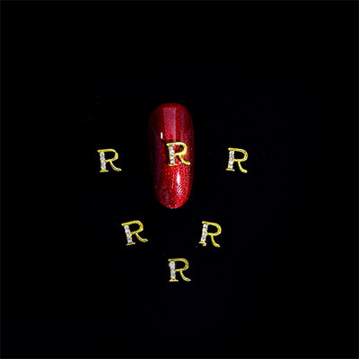 10vnt 3D nagų pakabukai aukso sidabro abėcėlė Kalnų krištolas lydinys metalas ABC raidžių antgaliai Dekoracijos Blizgučiai nagų detalės dekoravimas S26