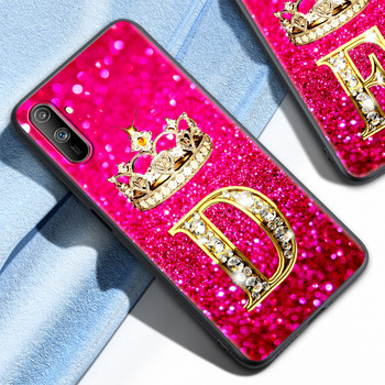 Θήκη τηλεφώνου για Oppo Realme 8 C21 6 7 Pro C3 A53 A9 GT XT A93 A52 7i 5 Find X2 Lite Tpu Soft Silicone Cover Pink Diamonds Letter