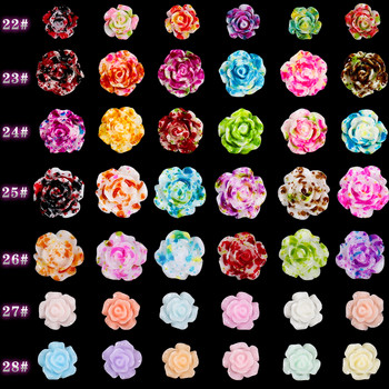 6 решетки/опаковка 3D роза Различни венчелистчета със смола Глазирани цветя Перлени арили Ноктопластика Скъпоценни камъни Декорации Маникюр Направи си сам Съвети GZH#