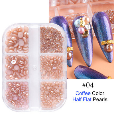 Charms Pearl Nail Art Dekorációk Fehér Lila Arany Acélgyöngyök Golyós 3D Köröm Ékszerek Kristály Strasszkövek Barkács manikűr TR6ZZ01-17