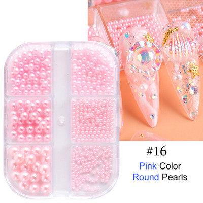Charms Pearl Nail Art Dekorációk Fehér Lila Arany Acélgyöngyök Golyós 3D Köröm Ékszerek Kristály Strasszkövek Barkács manikűr TR6ZZ01-17