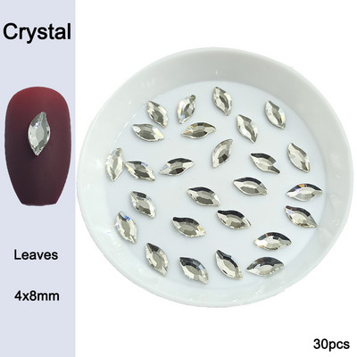 30/100 db Kristályfehér körömdíszítés strasszos kiegészítők lapos üveg kő strassz vegyes formájú barkácsolás divatos 3D körömdíszítés