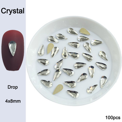 30/100 db Kristályfehér körömdíszítés strasszos kiegészítők lapos üveg kő strassz vegyes formájú barkácsolás divatos 3D körömdíszítés