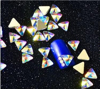100db AB átlátszó strassz 4-10mm körömdíszítő formájú felső Crystal AB cseh kristály strassz lapos hátú hosszúkás üvegkövek ZZ15244