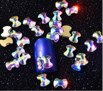 100db AB átlátszó strassz 4-10mm körömdíszítő formájú felső Crystal AB cseh kristály strassz lapos hátú hosszúkás üvegkövek ZZ15244