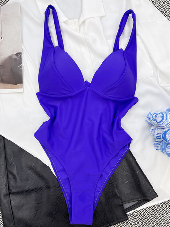 Σέξι 5 χρώματα Push Up V Neck Monokini Γυναικεία μαγιό Ολόσωμο Γυναικείο μαγιό με επένδυση από ψηλό κόψιμο μαγιό V3673