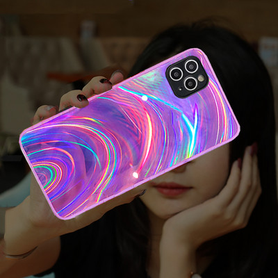 Spīdīgs 3D Rainbow Glitter lāzera telefona futrālis iPhone 14 13 12 11 Pro Max X XR XS Max 7 8 Plus mīksta silikona rāmja aizmugurējais vāciņš
