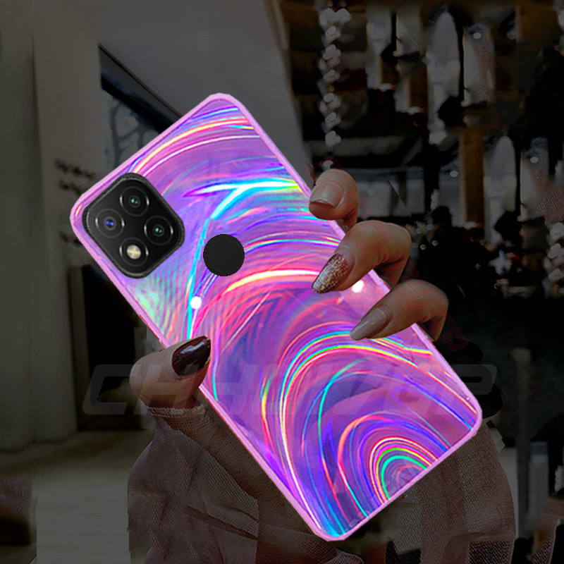 Glitter Rainbow Laser Case Xiaomi POCO M3 X3 NFC Note 9S 8 9 Pro 9C NFC 9A 9AT Mi Note 10 Lite CC9 Pro pehme TPU tagakaas jaoks