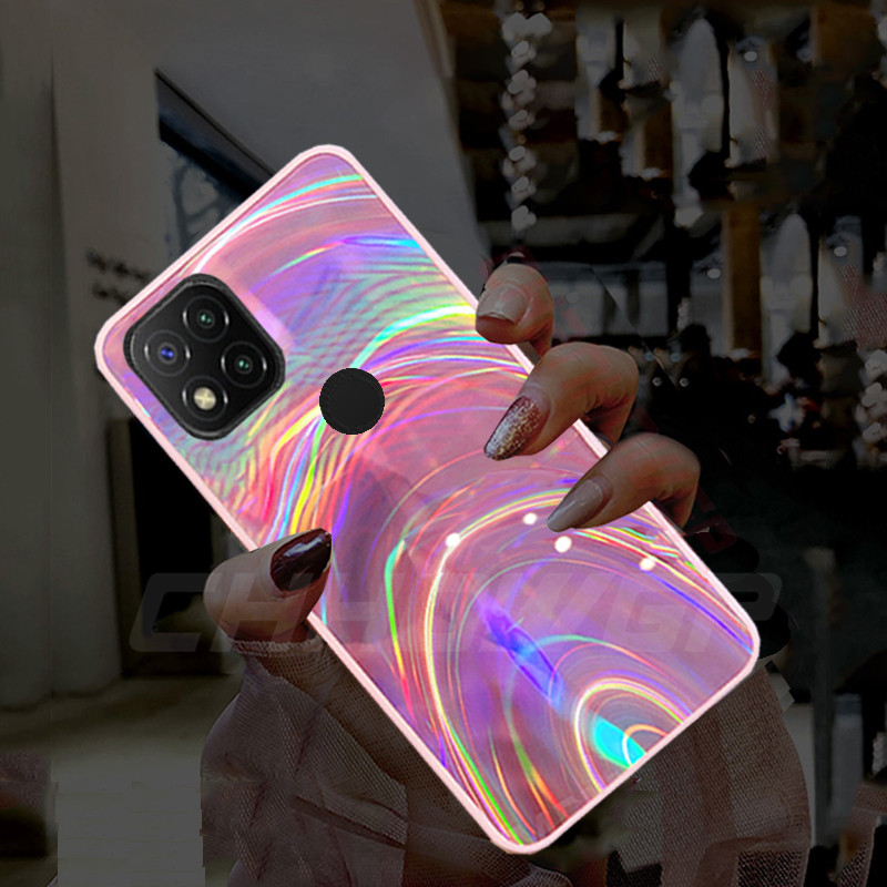 Glitter Rainbow Laser Case Xiaomi POCO M3 X3 NFC Note 9S 8 9 Pro 9C NFC 9A 9AT Mi Note 10 Lite CC9 Pro pehme TPU tagakaas jaoks