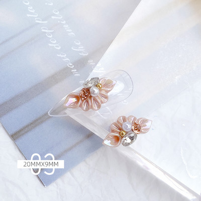 10 db Garland Bowknot Pearl körömbűvész cirkon masni koszorú design kristályok köröm strassz ékszerek körömdíszítéshez J-2022