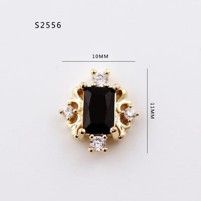5db Nail Art Charms 3D luxus fekete cirkon köröm gyémántok ékszerek kövek dekoráció cirkon köröm ékszerek barkács manikűrhöz &DE