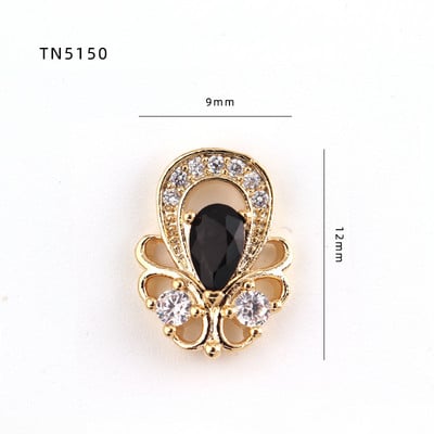 5db Nail Art Charms 3D luxus fekete cirkon köröm gyémántok ékszerek kövek dekoráció cirkon köröm ékszerek barkács manikűrhöz &DE