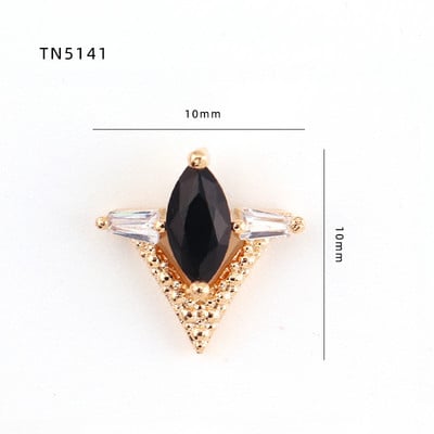 5db Nail Art Charms 3D luxus fekete cirkon köröm gyémántok ékszerek kövek dekoráció cirkon köröm ékszerek barkács manikűrhöz &DE