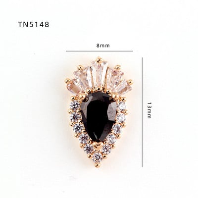 5db Nail Art Charms 3D luxus fekete cirkon köröm gyémántok ékszerek kövek dekoráció cirkon köröm ékszerek barkács manikűrhöz &DE