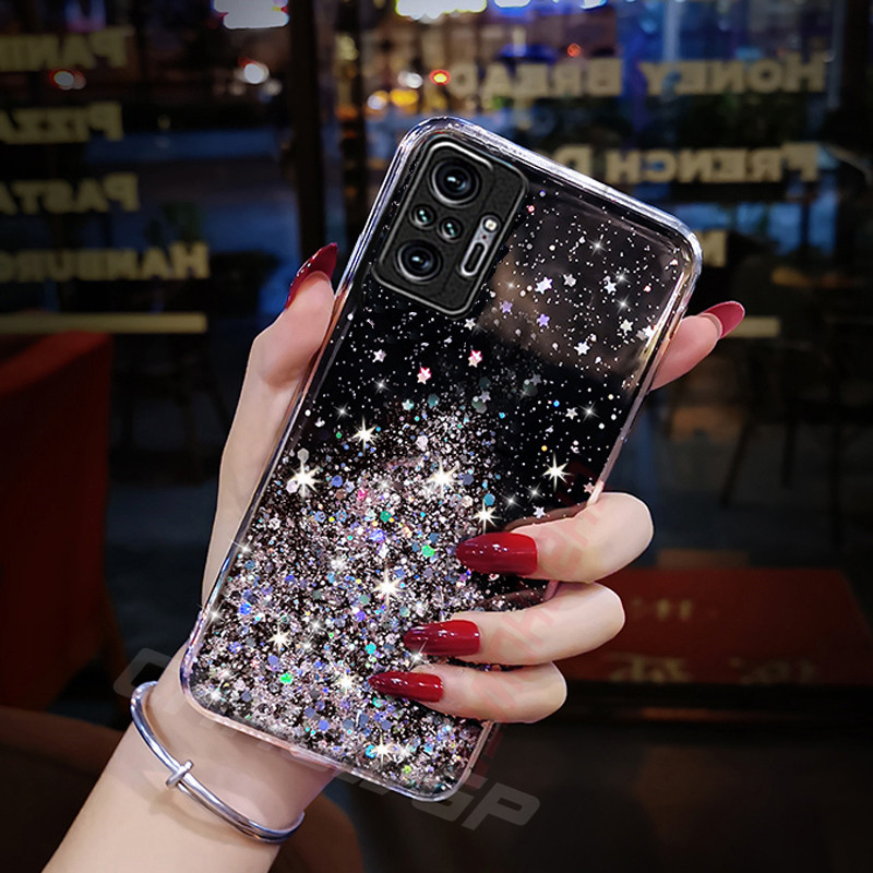Για Xiaomi Redmi Note 10 Pro 10S Θήκη Glitter Sequins Θήκες τηλεφώνου για Redmi Note 9T 9S 9 Pro 9A 9AT 9C NFC Κάλυμμα μαλακής σιλικόνης
