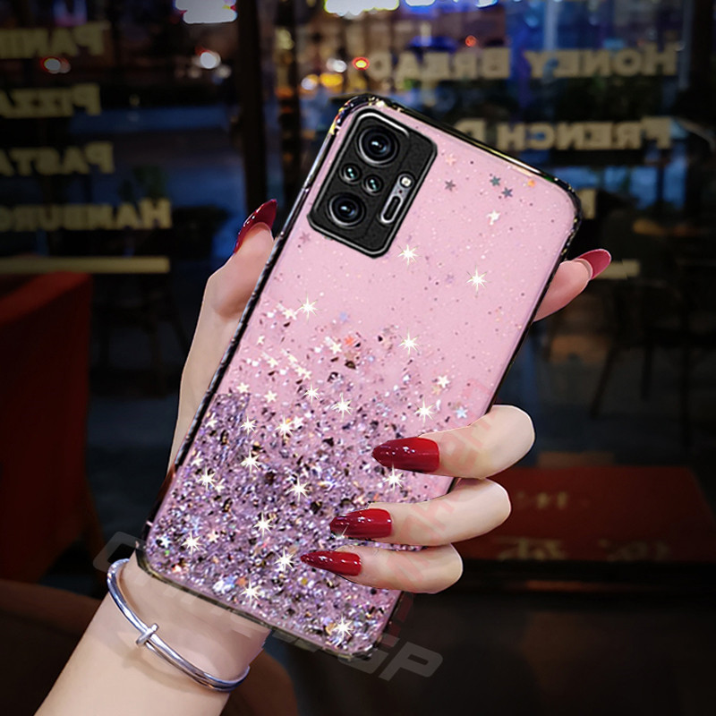 Για Xiaomi Redmi Note 10 Pro 10S Θήκη Glitter Sequins Θήκες τηλεφώνου για Redmi Note 9T 9S 9 Pro 9A 9AT 9C NFC Κάλυμμα μαλακής σιλικόνης