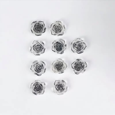 100 komada Tamne ruže privjesci Ukrasi za nokte 6/8 mm Mat Vintage Nakit Dijelovi za nokte 3D Flatback Smola Crno cvijeće Ornament za manikuru