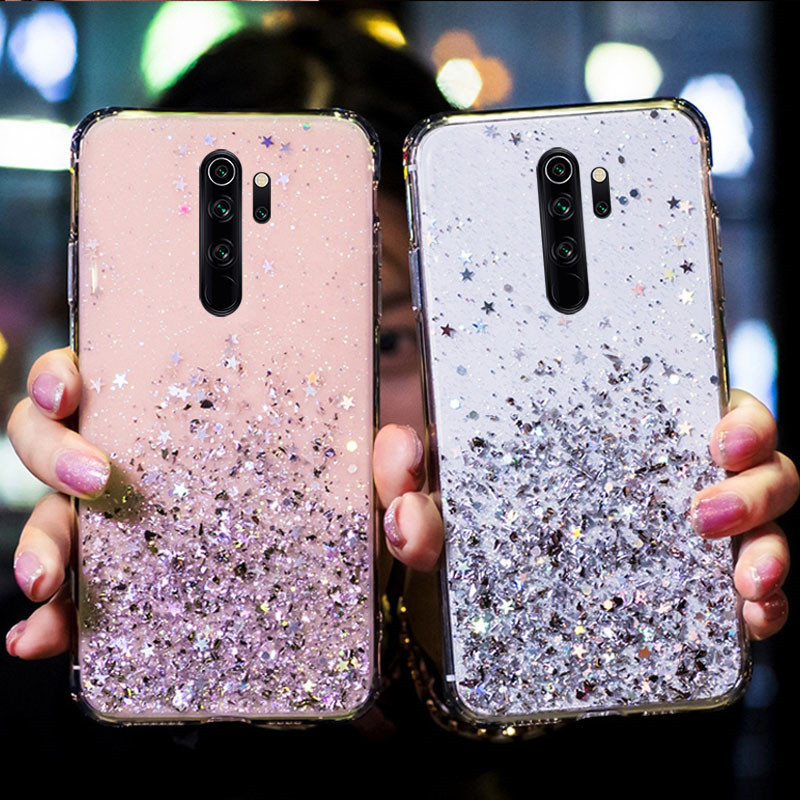 Glitter pehme ümbris Xiaomi mi 10 A3 Lite Redmi Note 9 PRO 9S Note9S 6 6A 7 7A NOTE 8 8T K30 K20 4X 5 Pro F1 telefoni ümbris jaoks