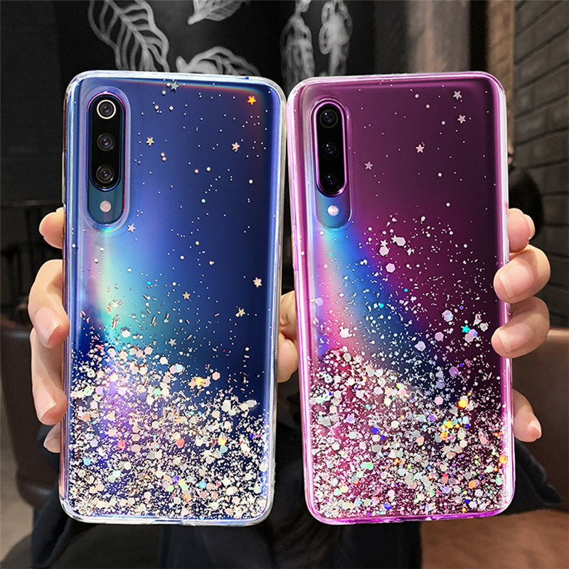 Glitter pehme ümbris Xiaomi mi 10 A3 Lite Redmi Note 9 PRO 9S Note9S 6 6A 7 7A NOTE 8 8T K30 K20 4X 5 Pro F1 telefoni ümbris jaoks