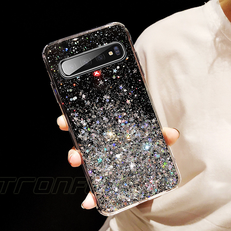Glitter pehme ümbris Samsung Galaxy A11 A21 A21S A31 A41 A51 A71 A81 A91 SM A217F A8 A9 A7 A6 J8 J6 J4 Plus s9 s10 telefoni kaas