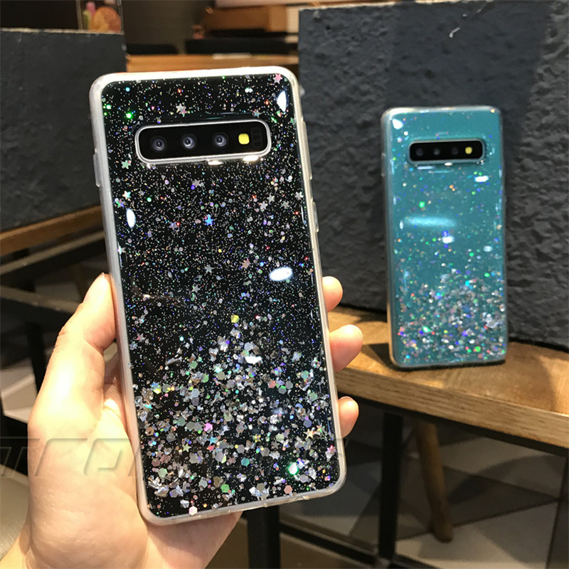 Glitter pehme ümbris Samsung Galaxy A11 A21 A21S A31 A41 A51 A71 A81 A91 SM A217F A8 A9 A7 A6 J8 J6 J4 Plus s9 s10 telefoni kaas