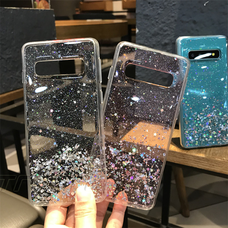 Glitter pehme ümbris Samsung Galaxy A11 A21 A21S A31 A41 A51 A71 A81 A91 SM A217F A8 A9 A7 A6 J8 J6 J4 Plus s9 s10 telefoni kaas