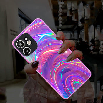 Θήκη καθρέφτη Rainbow Gradient Glitter για iPhone 13 12 11 Pro Max X XR XS Max 6 6S 8 7 Plus Bling Aurora Laser Soft TPU