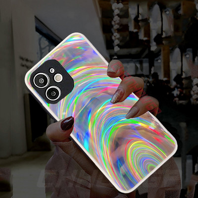 Gradient Glitter Rainbow Mirorr ümbris iPhone`ile 13 12 11 Pro Max X XR XS Max 6 6S 8 7 Plus Bling Aurora Laser Soft TPU kate