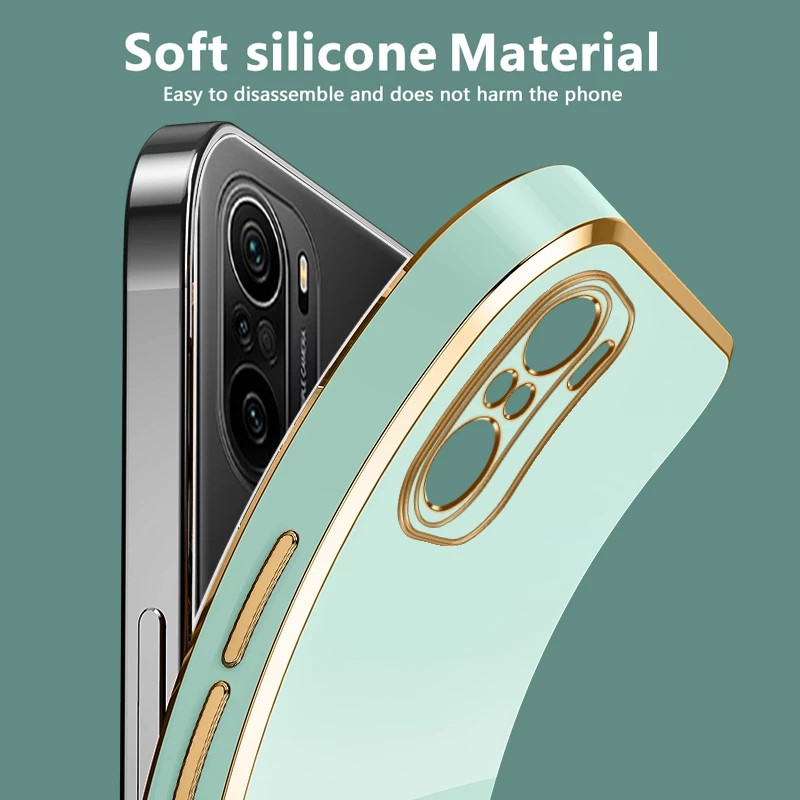 Torbica za Xiaomi Mi 11 Zlatni okvir, mekana TPU maska za Xiaomi Mi 11 Mi11 Pro Ultra Lite 5G 4G 11T Mi11T Silikonska telefonska torbica