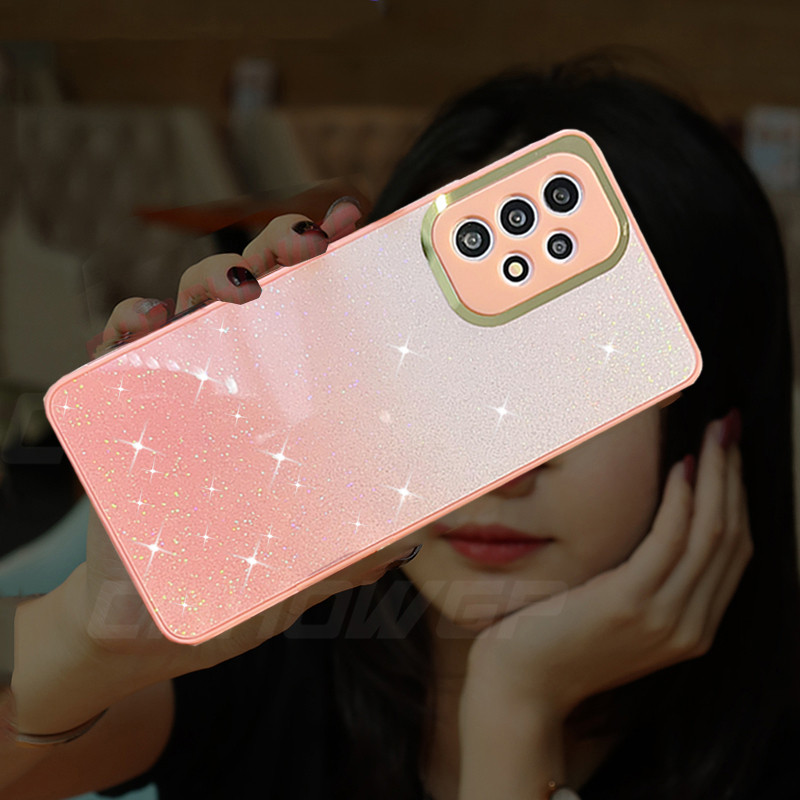 Θήκη 3D Graident Glitter Sequins Για Samsung Galaxy S22 Ultra S21 Plus A13 A23 A22 A33 A53 A73 A52 A12 A51 Μαλακό κάλυμμα σιλικόνης