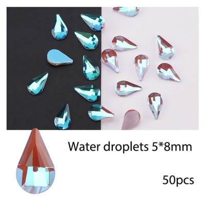 50/100db köröm alakú fúró strassz Alkatrészek kristály csepp rombusz nyíl színes lapos hátú kövek 3D drágakövek körömdíszítés