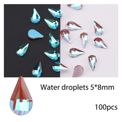 50/100db köröm alakú fúró strassz Alkatrészek kristály csepp rombusz nyíl színes lapos hátú kövek 3D drágakövek körömdíszítés