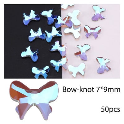 50/100db köröm alakú fúró strassz Alkatrészek kristály csepp rombusz nyíl színes lapos hátú kövek 3D drágakövek körömdíszítés